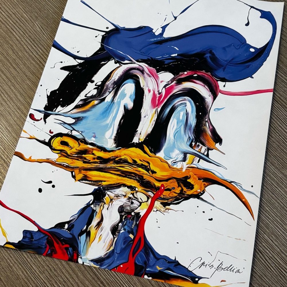 Criss Bellini Donald Duck Abstract Art Limited Print 12x16